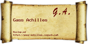Gass Achilles névjegykártya